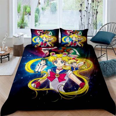 2026 New Sailor Moon Cartoon Three-Piece Deluxe Bedding Set, Includes Large and King Size Bedding, Perfect Holiday Gift