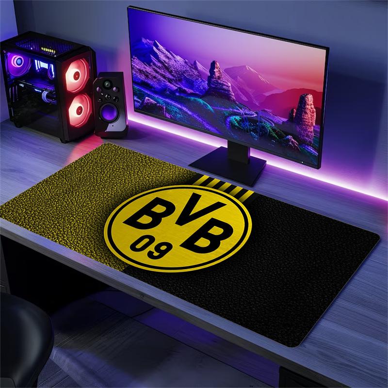 Poduszka z nadrukiem Borussia Dortmund Antypoślizgowa Mata pod mysz do laptopa/tabletu XXL Mata do gry na mini PC Z blokowaną krawędzią