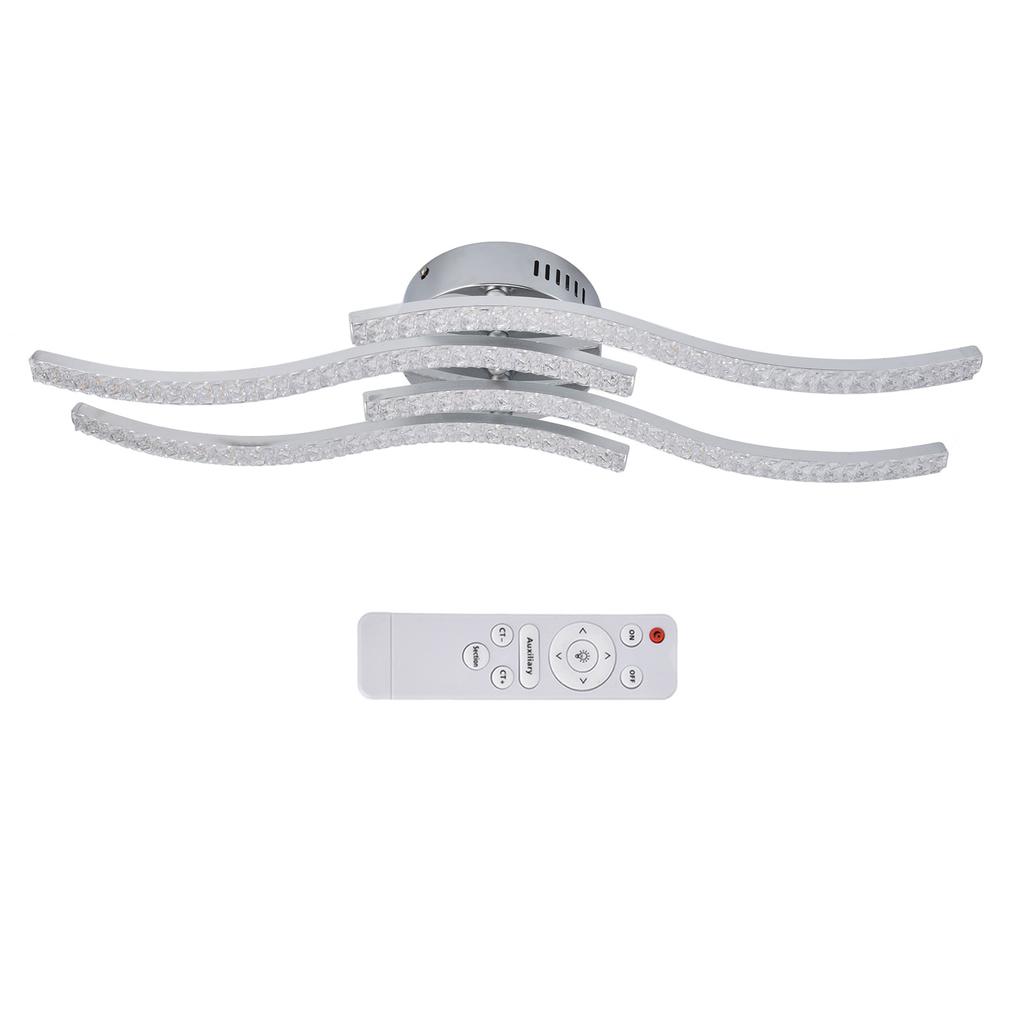 LED Ceiling Light Remote Control Dimming 4 Wavy Ceiling Lamp Tube for Living Room Bedroom AC85?265V
