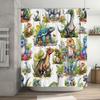 Colorful Dinosaur Shower Curtain: Prehistoric World Design For Bathroom Decor Waterproof Fabric Print Home Accessories Gift Idea