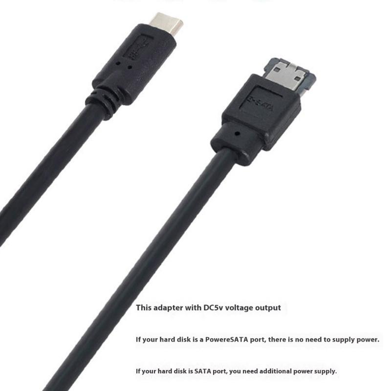 Computer ESATA Converters Cable With USB Type C Interfaces 5V Power Supply 5Gbps Data Transfer For External Storage Units