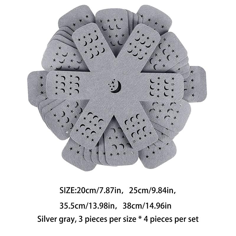 Topfschützer 12 zum Stapeln, Topf- und Topfunterteiler, 4 verschiedene Größen zur Vermeidung von Kratzern Kochgeschirr-Schützer
