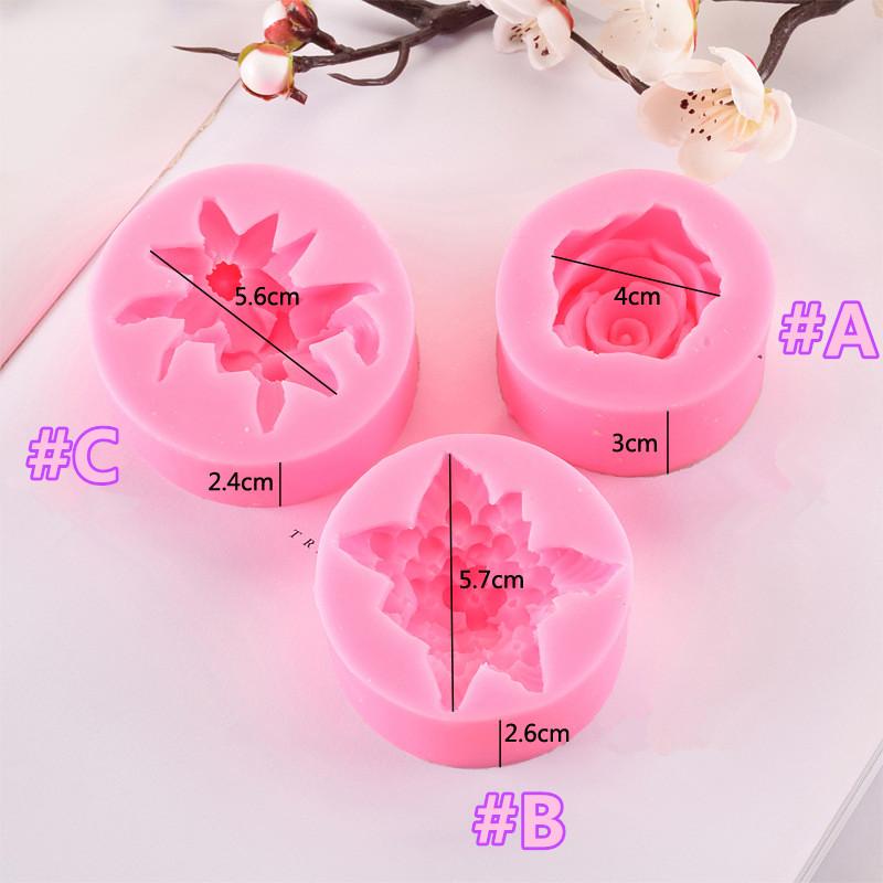 Lilie Růže Lila Fondánová Silikonová Forma DIY Fondánová Dekorace Dortu Nástroj Sugarcraft Čokoládové Gumpaste Formy Nástroj na Pečení