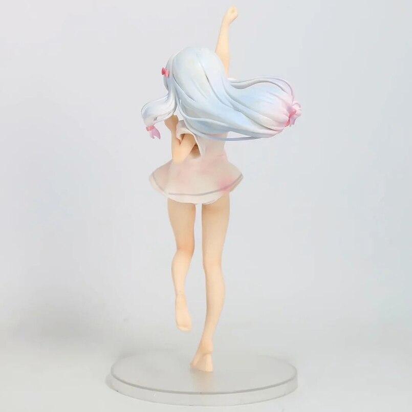 24cm Anime Eromanga Figure 1 /7 White Pink Standing Posture Izumi Sagiri Pvc Action Figure Toys Collectible Model Toys Kid Gift