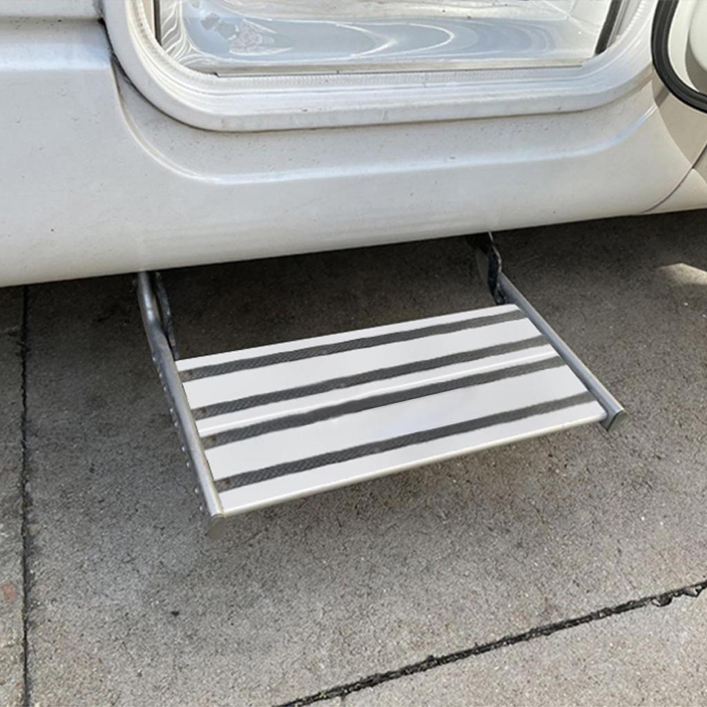 Foldable Step for RV Travel Trailer Lightweight Aluminum Accessory Safe Use