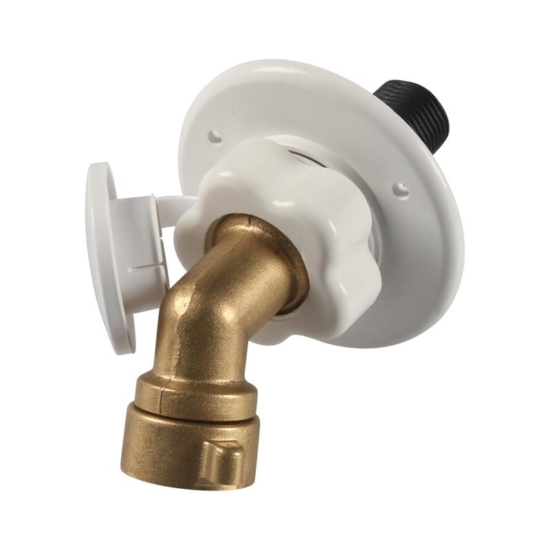 A16P-RV City Water Fill Inlet Flange Brass With Hose Elbow Check Valve Hookup Connector For Trailer Marine