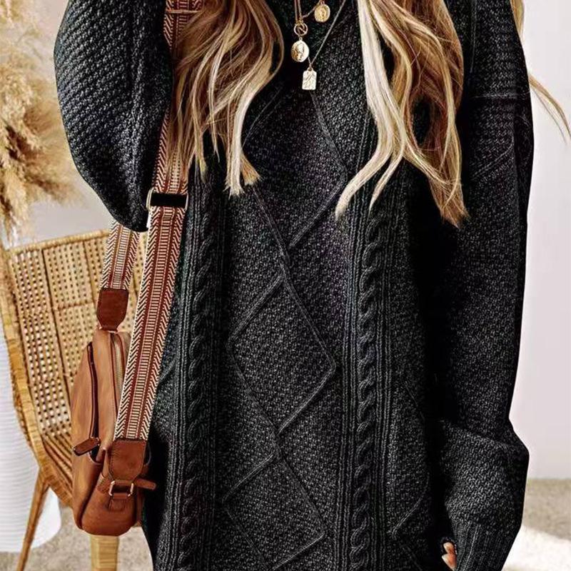 Podzim Zima Nové Líné Volné Módní Svrchní Oblečení Pletený Středně Dlouhý Svetr pro Ženy Japonský Retro Svetr pro Ženy