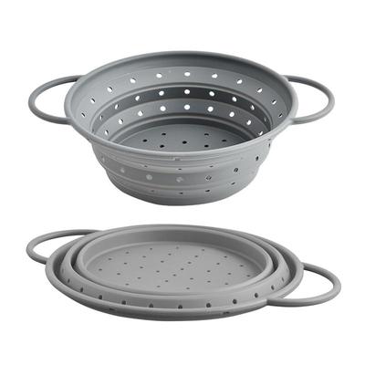 Silicone Strainer Food Strainer Soft Foldable Kitchen Colander with Handles Versatile Sink Colander Strainer Draining Basket