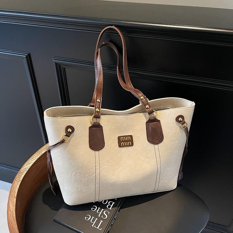 

Новая минималистичная сумка-тоут из ПУ большого объема под мышку для женщин, модная повседневная сумка через плечо, стильная сумка