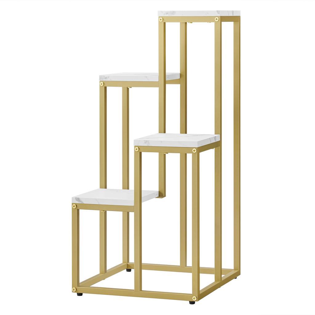 4-shelf Flower Stand - Marble / Gold Legs