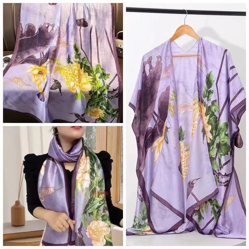 New Style of Beautiful Brocade Scarf for Women's Spring and Autumn Style Fashionable Korean Style with Versatile Style Hangzhou Silk Scarf Shawl