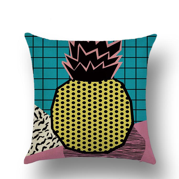 Nordic Style Cartoon Geometric Linen Pillowcase Modern Fashion Taste Sofa Car Cushion Pillowcase