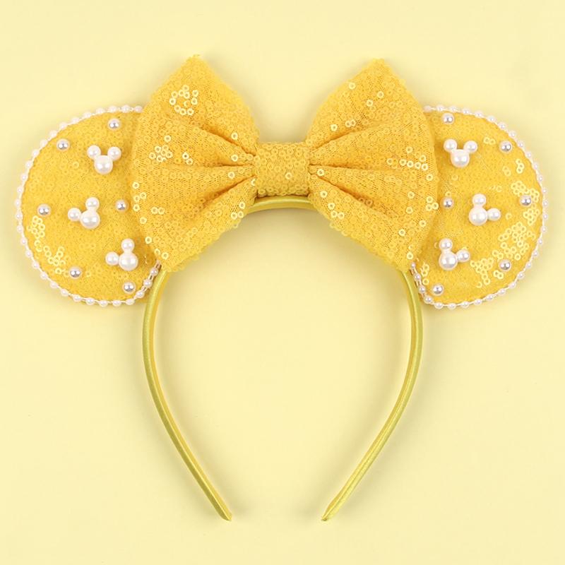 Ny Trendig Musöron Hårband Mickey 3.3" Sammet För Flickor Mjuk Rosett Hårband Halloween Festival Fest Resa DIY Håraccessoarer
