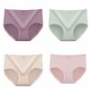 4Pcs Mid Waist Seamless Briefs Cotton Crotch Underwear for Women Fashion Lace Bowknot Panties  Lady