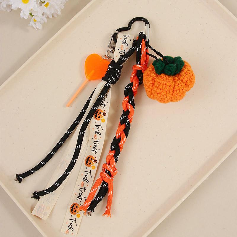 Kreativer Halloween-Kürbis-Anhänger Modischer Leder-Kürbis-Taschen-Anhänger Hochwertiger Gestrickter Schlüsselanhänger-Anhänger Neue Vielseitige Geschenke