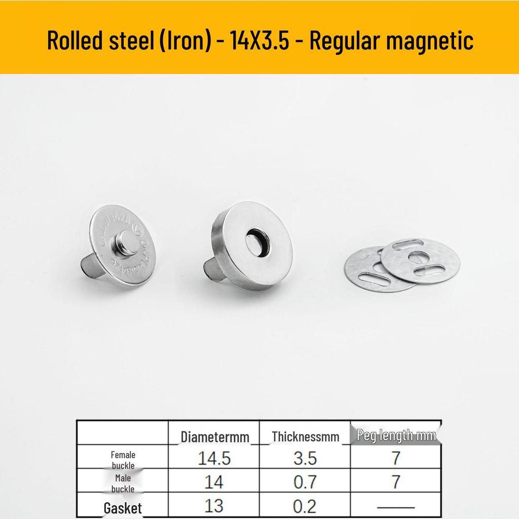 Triple Strength No-Sew Round Electroplated Magnetic Bag Buckle with Thickened Metal Pin
