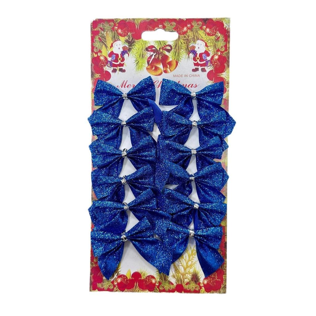 Silver Christmas Tree Ornament Bow for Holiday Party Decorations