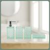 Pack of 4 Modern Diamonds Grids Bathroom Organizers Set Plastic Containers for Countertop Bathtubs Storage Easy to Wipe