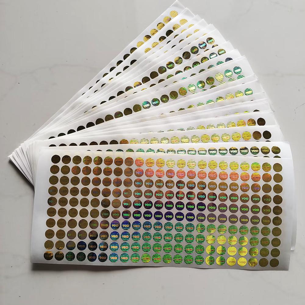 200pcs 6mm Gold Color Hologram Sticker GENUINE AUTHENTIC ORIGINAL Security Seal Honeycomb Left If Removed or Tampered With