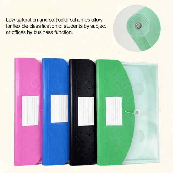 Expandable File Folder Document with Label Slot, Layered Design Waterproof PP Student Holder Envelope, Secure Rope Closure Organizer for Office