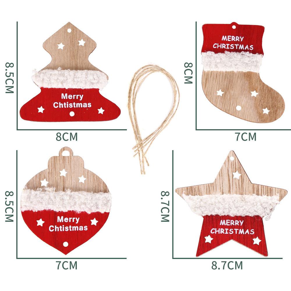 

Crafted Beautifully Wooden Christmas Tree Decorations Set Of Four For Festive Flair