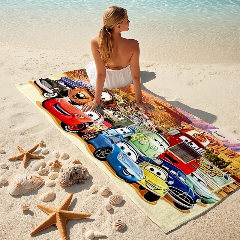 Lightning McQueen Beach Towel Outdoor Camping Beach Towel for Vacation Swim Outdoor Pool Absorbent Bath Towel