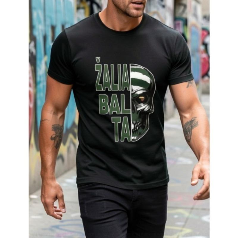ZALIA BAL TA Green Skull - Print New Men S Fashion T-Shirt, Men S T-Shirt S чёрный