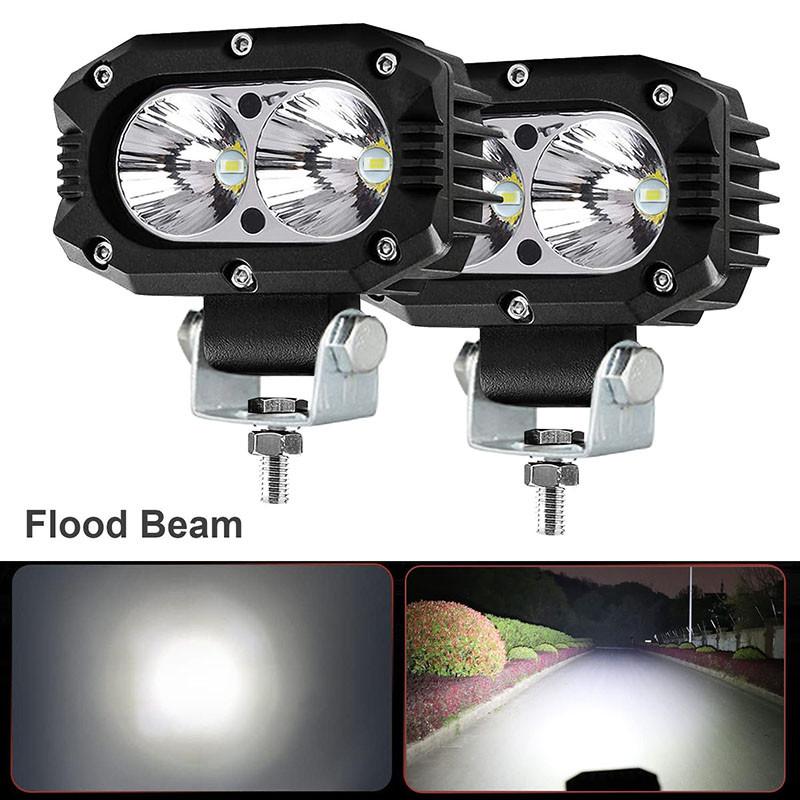 1/2pcs Universal Motorcycle LED Fog Lights Yellow White Spotlight 10W Floodlights 6000lm Auxiliary Fog Lamp