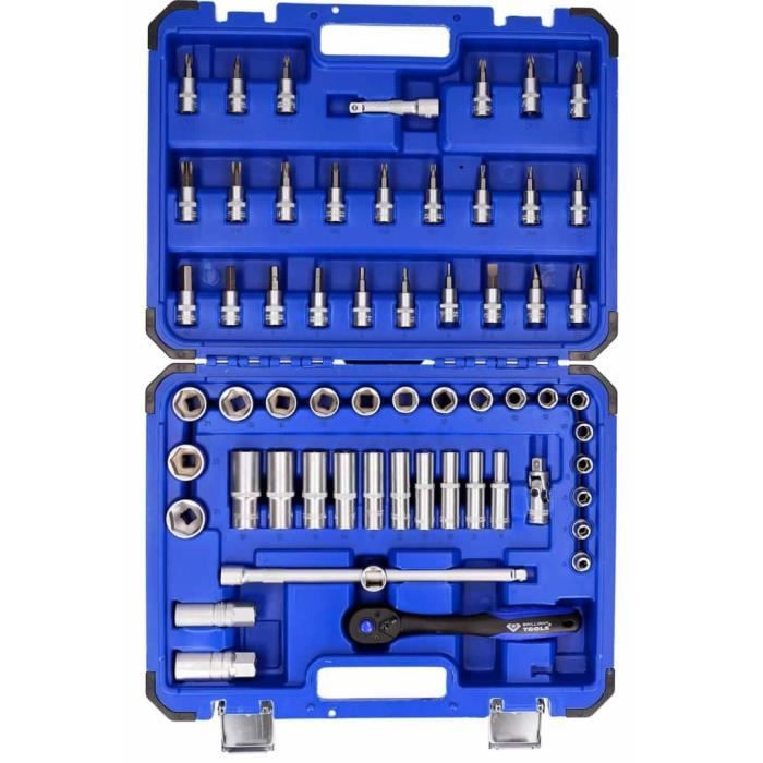 Coffret de douilles et cliquets 3/8'' - BRILLIANT TOOLS BT021061 - 61 pièces