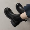 Fashion 2024 New Genuine Leather Winter Women Boots Brogues Platform Motorcycle Boots Ankle Boots Retro Cowhide Slip-on Ladies Shoes