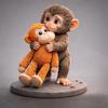 Punch The Monkey Plush Doll Keychain Cartoon Anime Toy Bag Pendant Colleague Desk Ornaments Gift