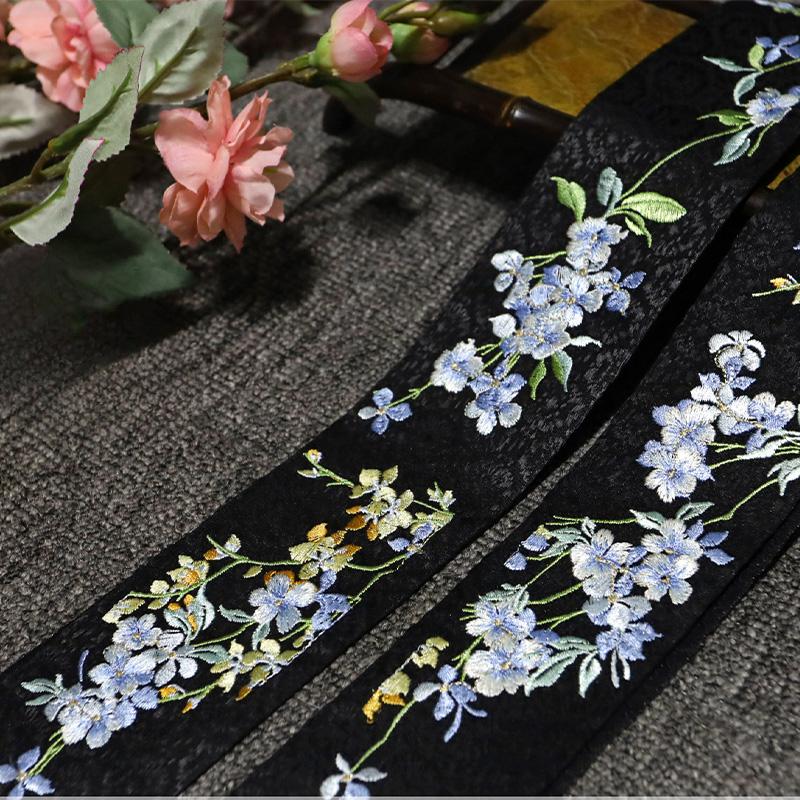 Left/Right Chinese Style Embroidered Lace Trim Fabric Collar Decoration for Hanfu Ancient Costume Skirt DIY Sewing Accessories