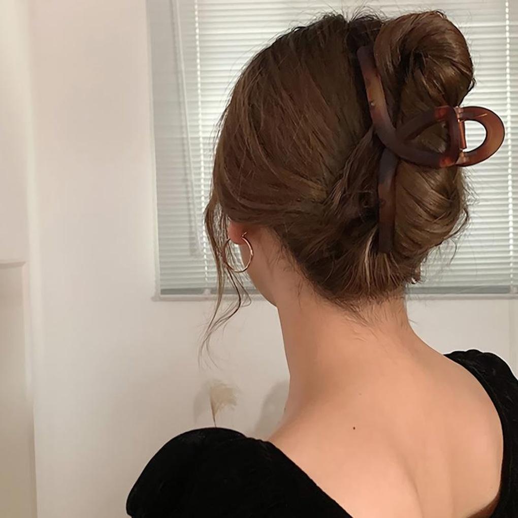 Women s Matte Big Simple Hair Clip Hairpin brown