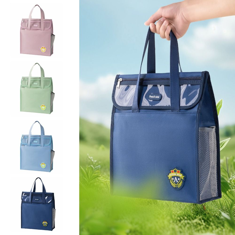 Lightweight Oxford Cloth Handbags Solid Color Student Book Shoulder Bag Canvas Tote Bags  Teenager