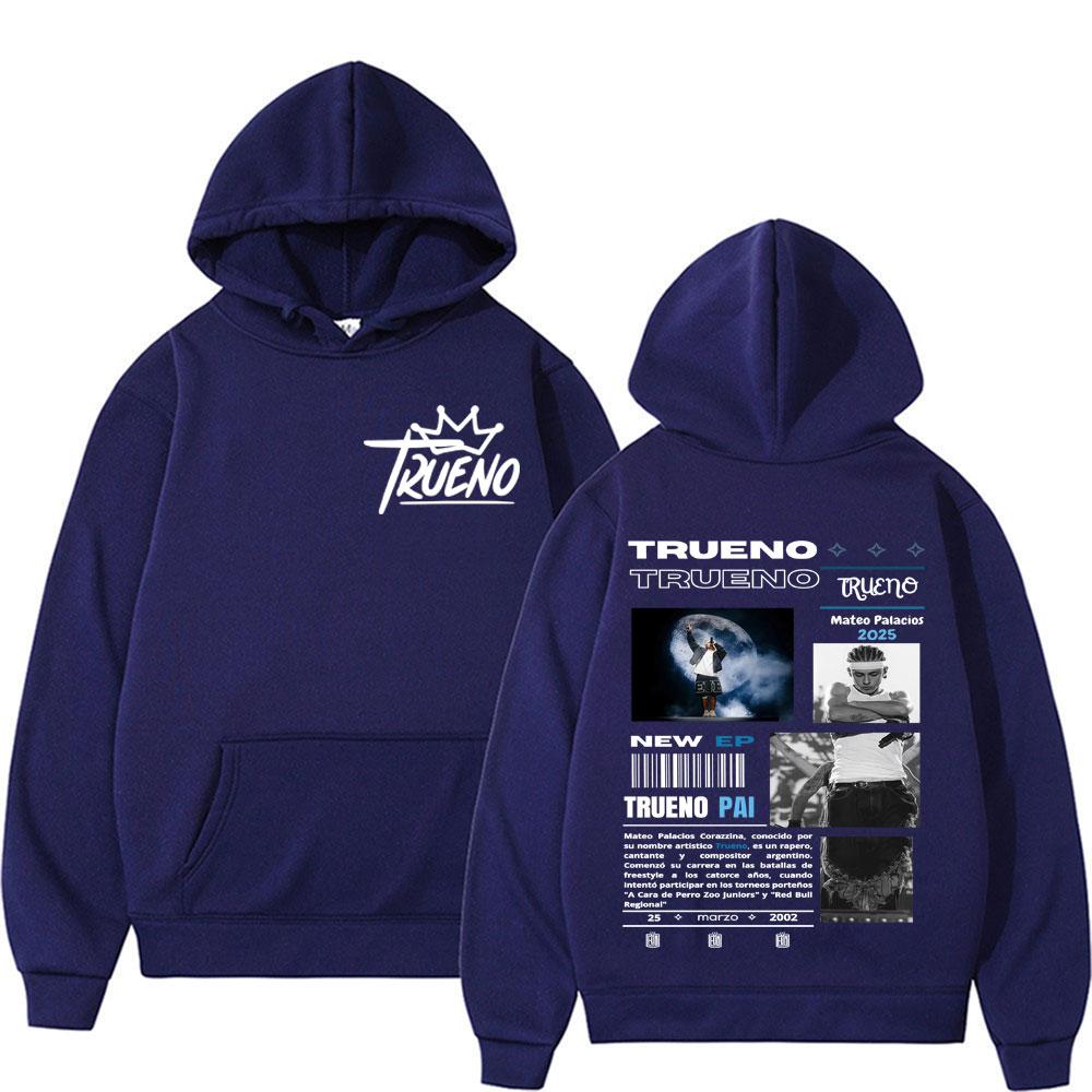 Rapper Trueno Mateo Palacios Tour 2025 Graphic Pullover Men's Clothing Gothic Hip Hop Pop Music Hoodie Oversized Sweatshirt Tops