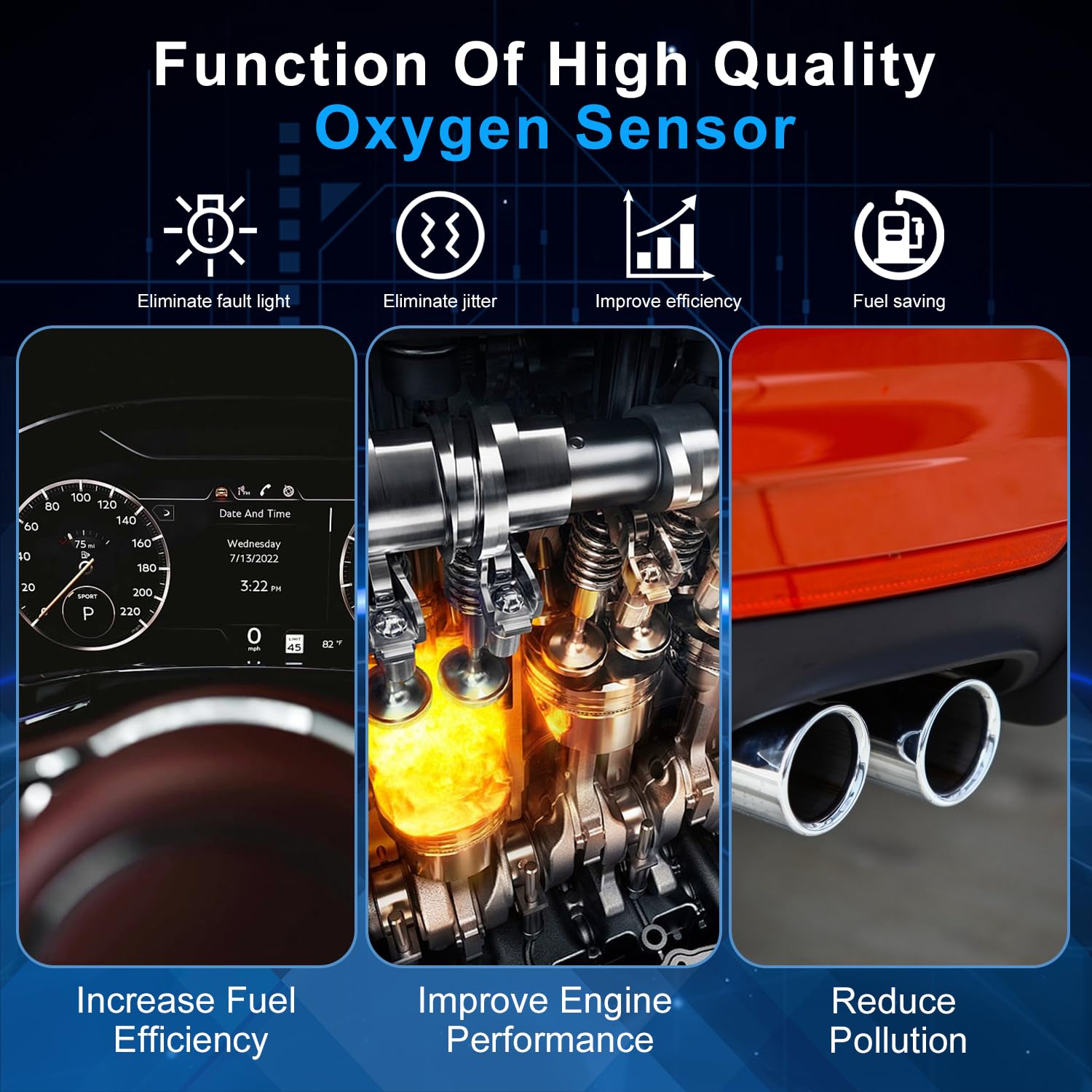 

15510 Датчик кислорода Совместим с Jeep Mercedes Benz Chrysler Dodge Volkswagen Mitsubishi, Применимость 15510 Верхний Нижний, Замена 234-4587