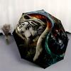 "Yin Yang Tiger Design  Decor"Umbrella, Portable 3-Fold Compact Umbrella for Men & Women ES14