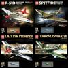Military Fighter Plane Building Blocks Set, P-51D Mustang Spitfire LA-7 Yak-1B Aircraft Model Bricks Toy For Hobby Collectors