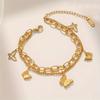 Elegant Vintage-style Stainless Steel Layered Bracelet with Unique Butterfly Accents Is Perfect for Everyday Wear