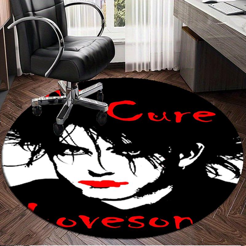 1PC The Cure Band Portraits Round Rug, Non-slip Chair Mat, Home Decor, Circle Carpet Perfect for Office, Bedroom, Living Room,Christmas gift
