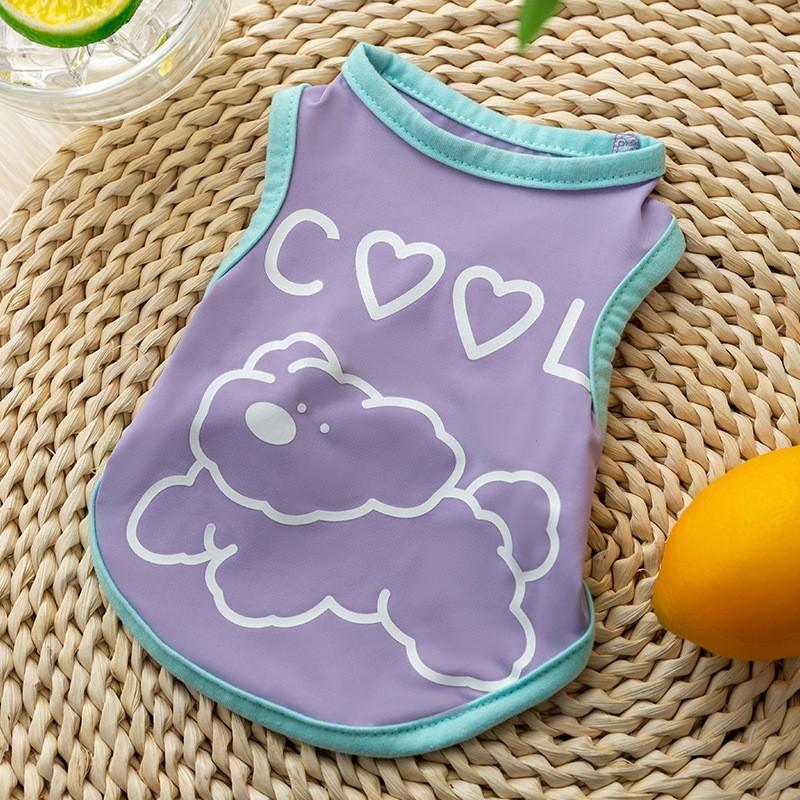 Striped POLO Shirt Puppy Clothes Spring and Autumn Thin Style Teddy Bichon Bear Schnauzer Pet Summer Cat Summer