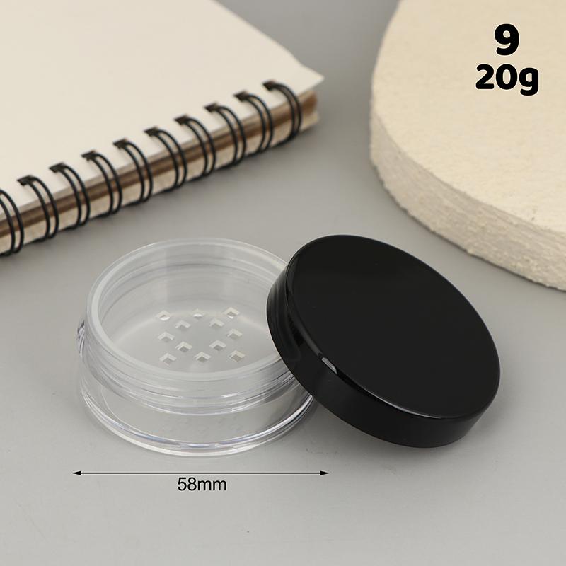 Empty Plastic Loose Powder Jar with Rotating Sifter 5/10/20/30g Cosmetic Makeup Filling Container with Twist Lid