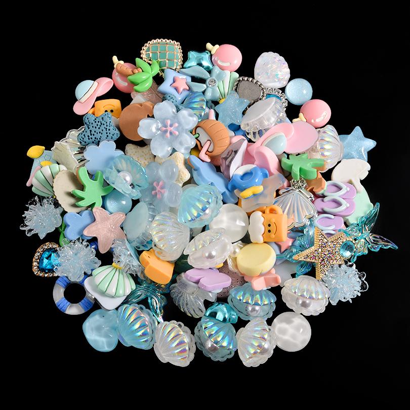 10/20/30/50pcs Random Mix Ocean Charms For Junk Cases Starfish Shell Fish Pendant Jewelry Making Charm Bulk DIY Phone Case Shoes