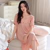 Pajamas Women's Summer Modal Women's Pajamas Dress Summer Women's Middle-aged Mom Ice Silk Thin Summer Dress
