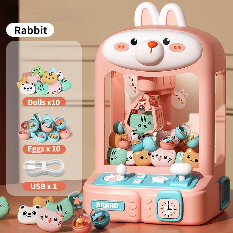 Automatic Coin Operated Play Mini Claw Machine Kids Electric Arcade Crane Twisted Egg Doll Machines Toys Children Birthday Gifts