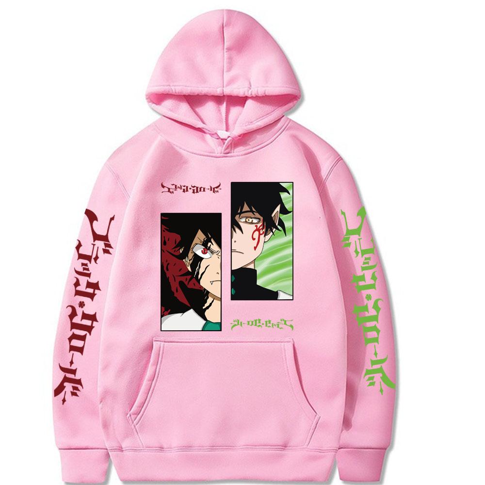 Japonské anime Černý jetel Asta Harajuku Mikiny Muži Ženy Mikiny Dlouhý rukáv Podzim Zima Oversized Streetwear Pulovr