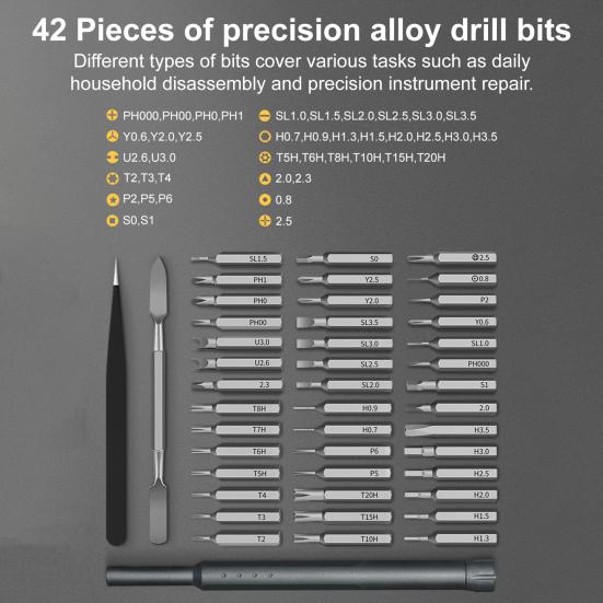 Screwdriver Set 44-in-1 Quick Magnetic Replacement Electric Mechanism Smooth Rotation Screwdriver Electronics Repair Tool