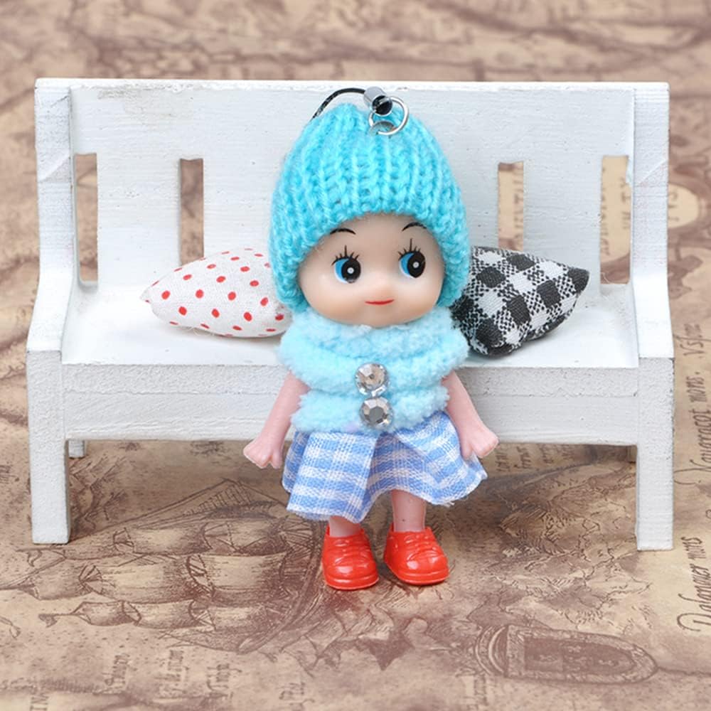 6 Stück Kleine Puppen Spielzeug Mädchen Mode Puppenhaus Puppen Prinzessin Niedlich Weicher Plüschrock Puppe Handy Anhänger Dekoration Geschenk