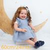 BZDOLL Realistic 60cm 24inch Hand Made Princess Toddler Toy with Soft Vinyl Baby Reborn Doll Mila Girl with 3D-Paint Skin and Blood Vessels