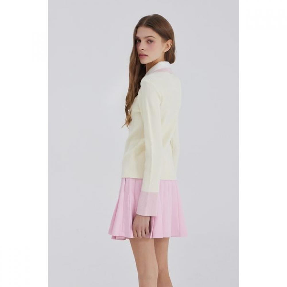 Goxo Smile Heart Double Collar Knit